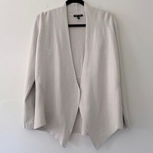 Eileen Fisher Silk Cotton Bone Color Med. Weight Open front Elegant Layering MED